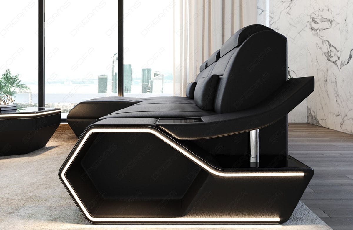 Leder Ecksofa Toscano L-Form – Modern & Komfortabel schwarz