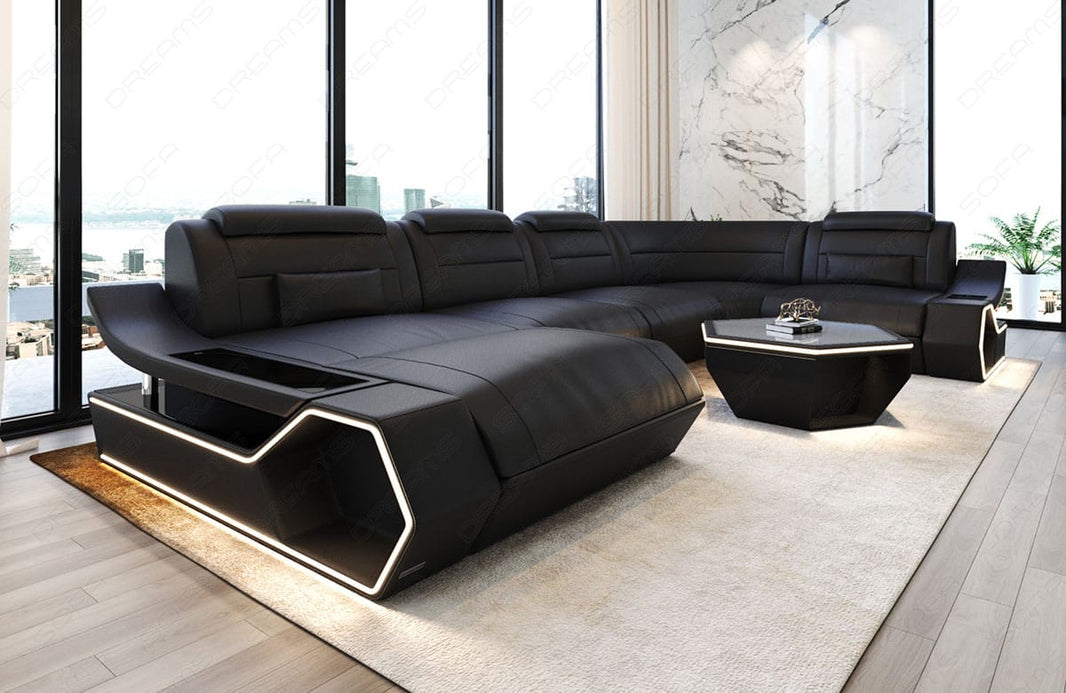 Wohnlandschaft Toscano U-Form in Leder