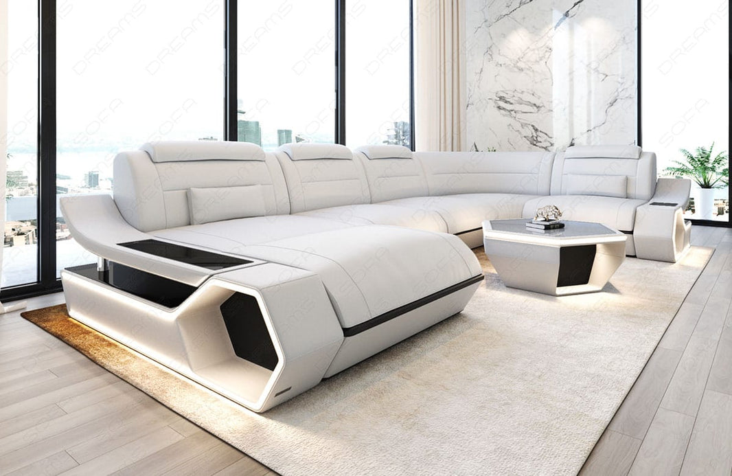 Wohnlandschaft Toscano U-Form in Leder