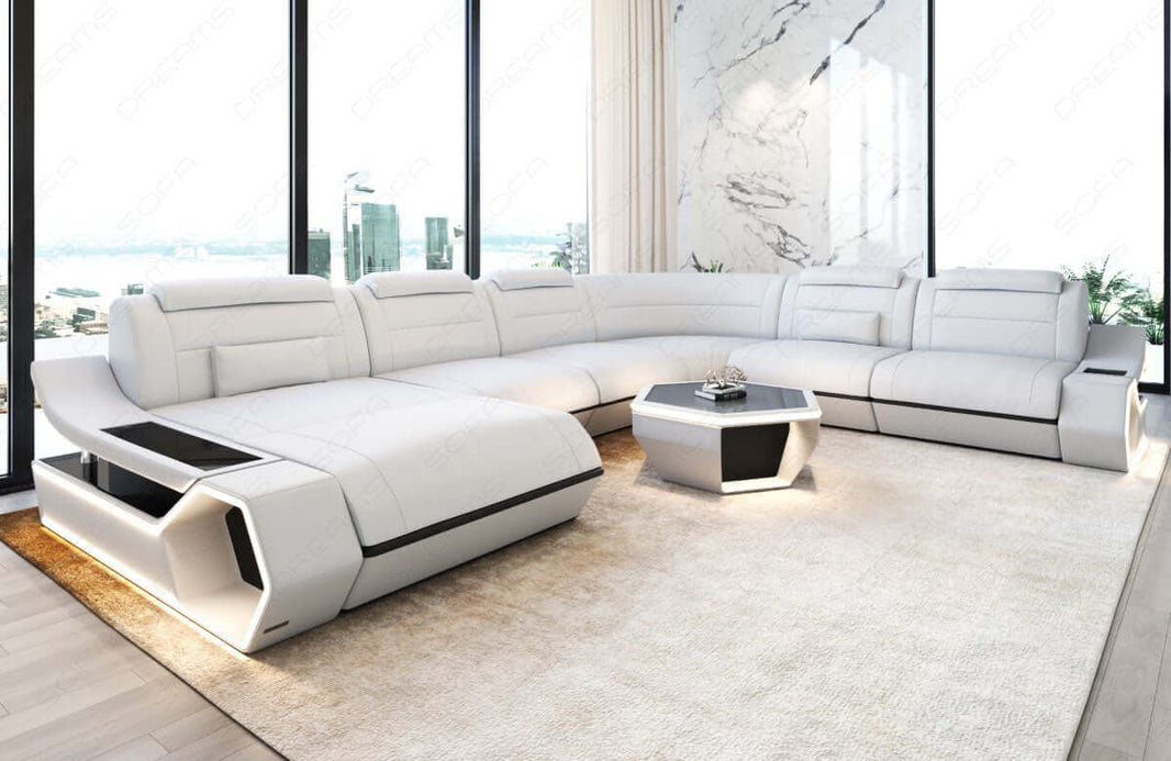 Wohnlandschaft Toscano XXL U-Form in Leder
