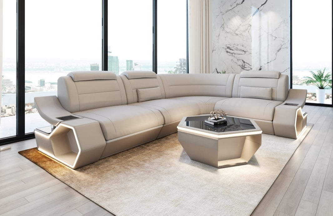 Couch Pescara L Form in Leder