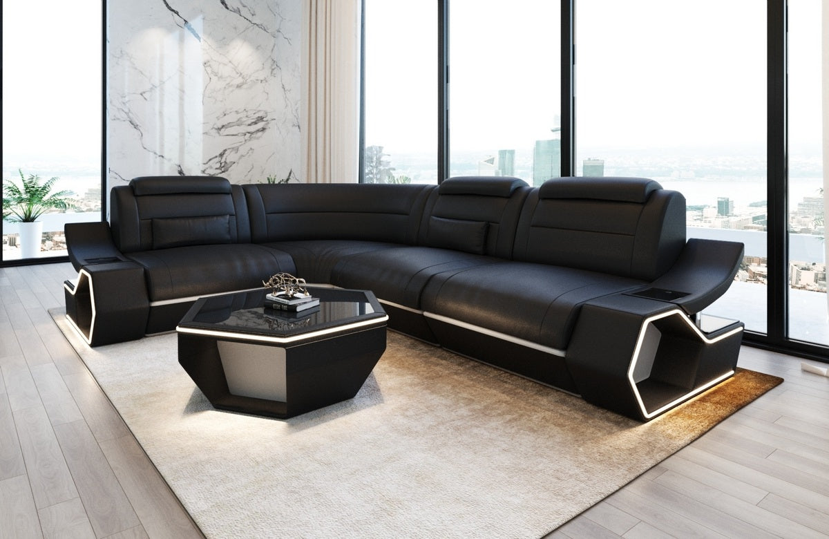Design Ecksofa Pescara L-Form - Leder und Komfort