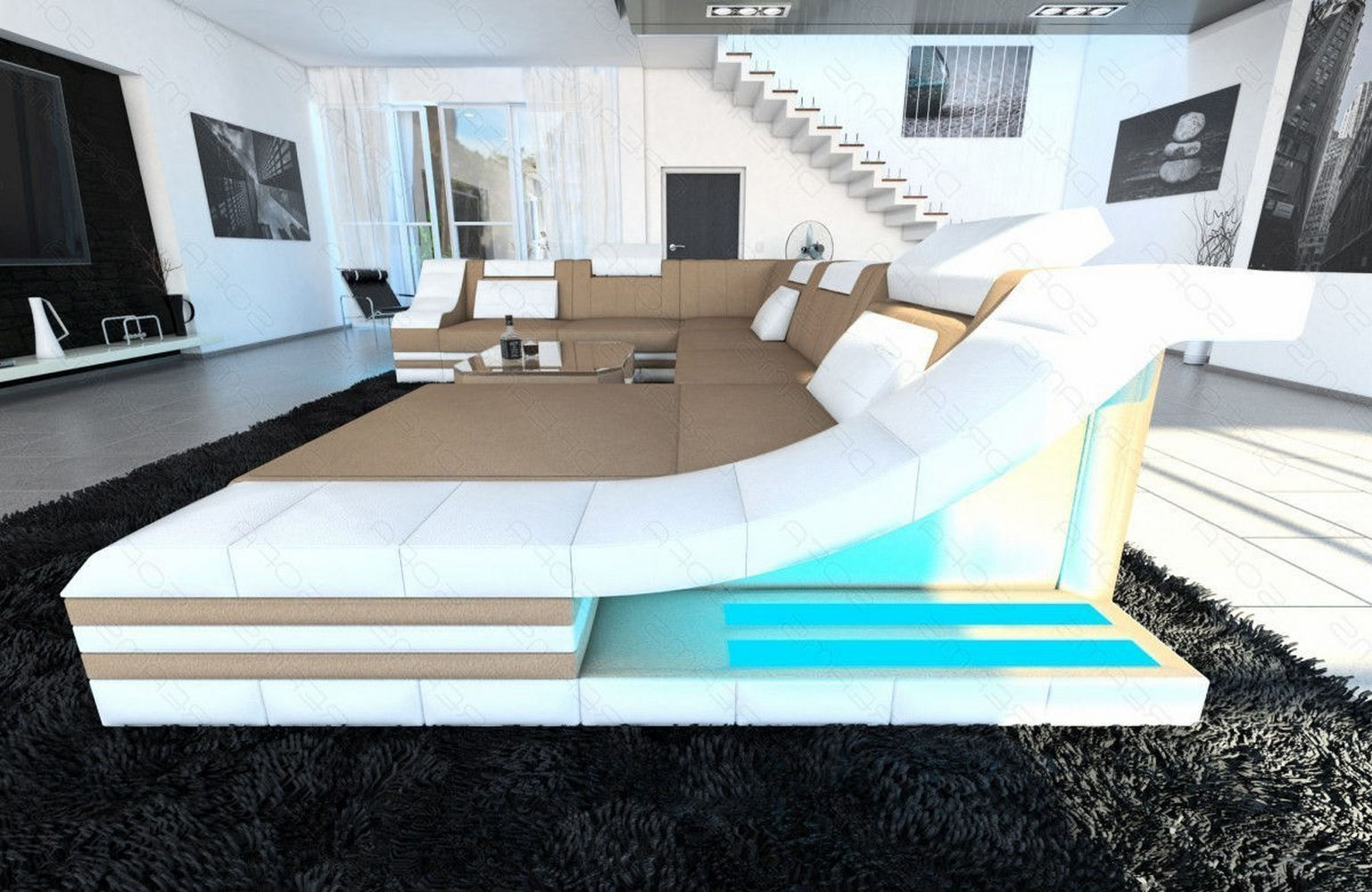 Design Stoff-Wohnlandschaft Turino XL – Komfort