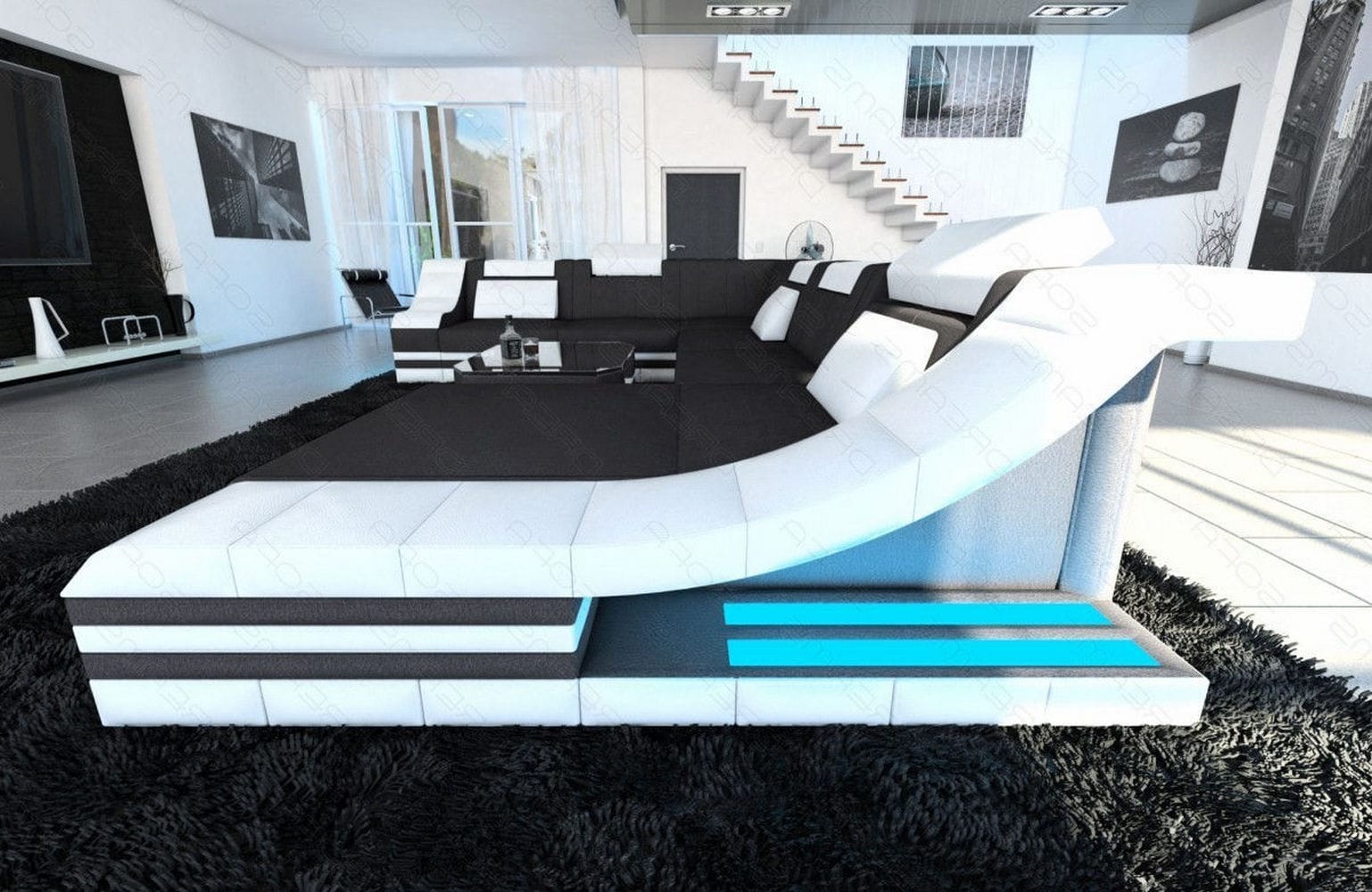 Design Stoff-Wohnlandschaft Turino XL – Komfort