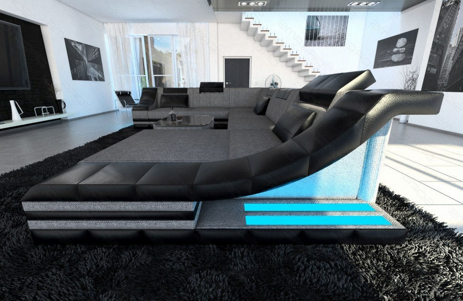 Design Stoff-Wohnlandschaft Turino XL – Komfort