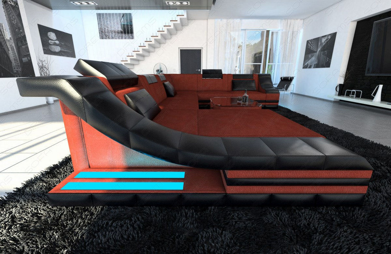 Design Stoff-Wohnlandschaft Turino XL – Komfort