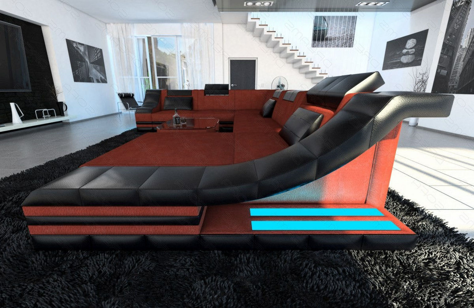 Design Stoff-Wohnlandschaft Turino XL – Komfort