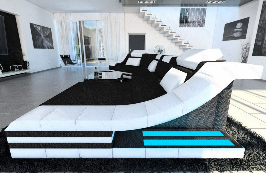 Sofa Turino C-Form in Stoff
