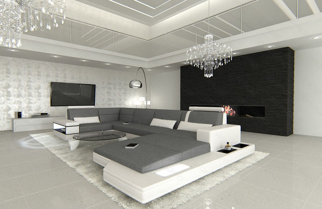Stoff Wohnlandschaft Messana U Form
