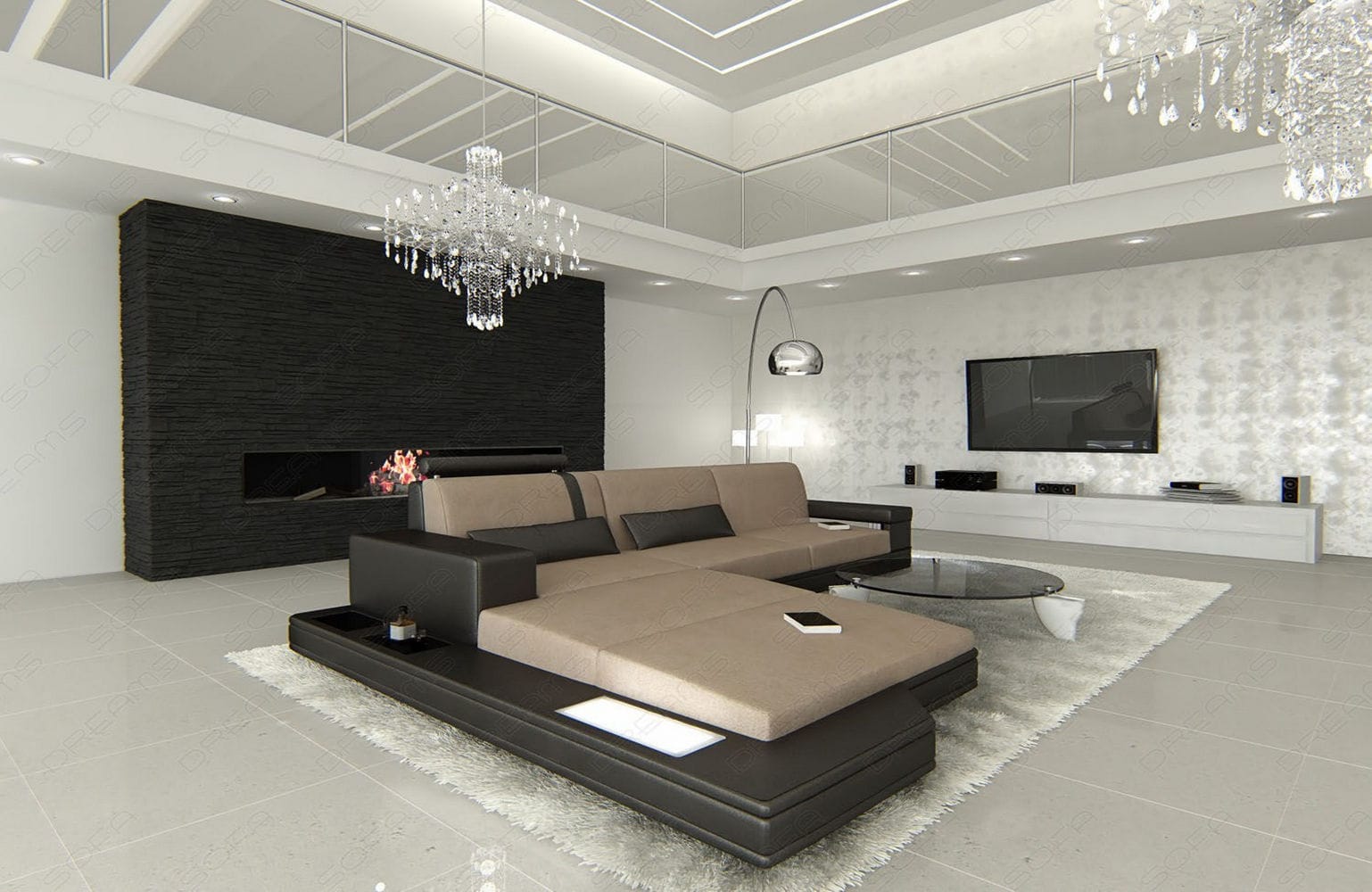 Stoffsofa Messana L-Form – Komfort & Design