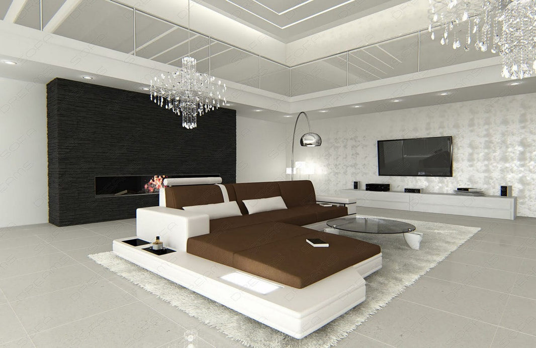 Couch Messana L-Form in Stoff