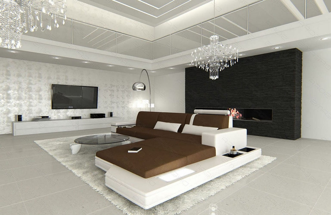 Couch Messana L-Form in Stoff