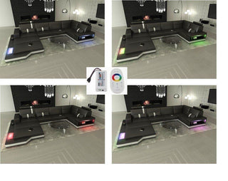 Couch Messana L-Form in Stoff Elfenbein-Weiß