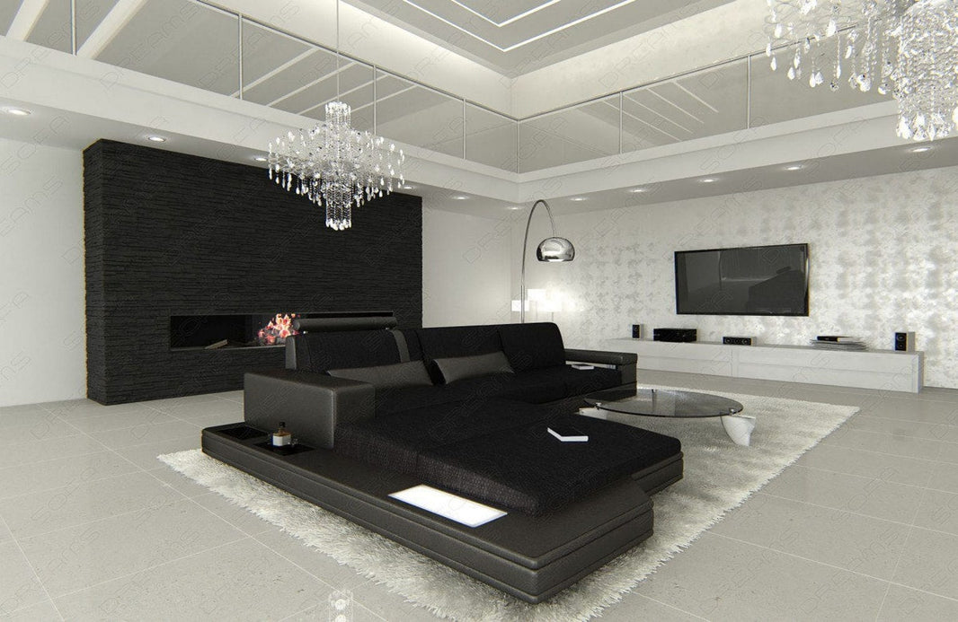 Couch Messana L-Form in Stoff