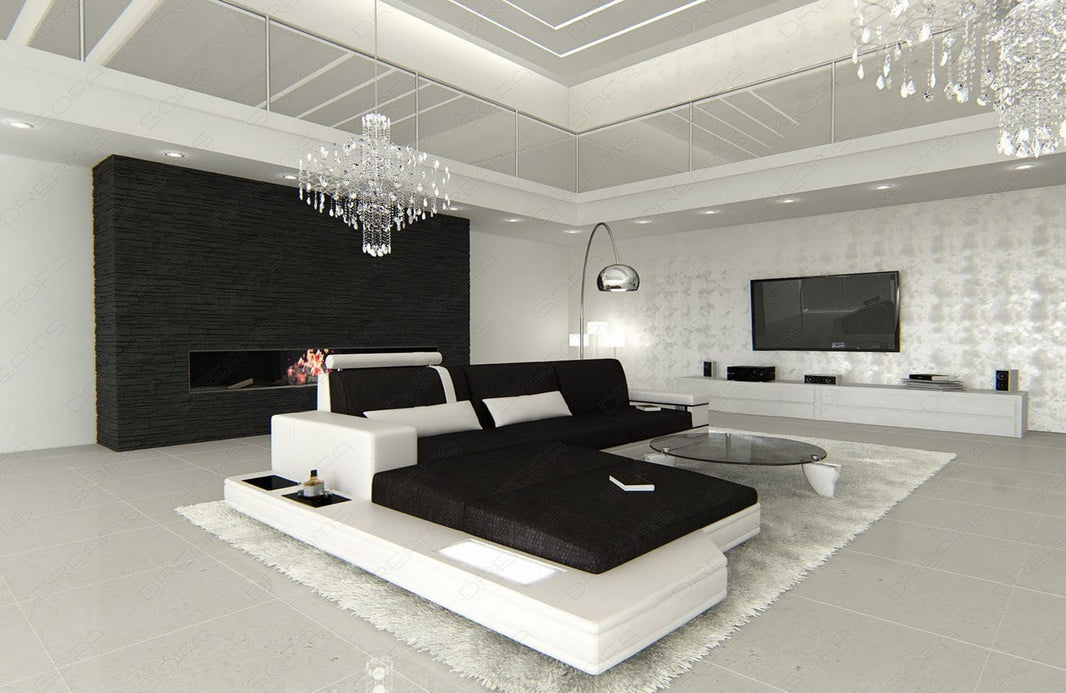Couch Messana L-Form in Stoff