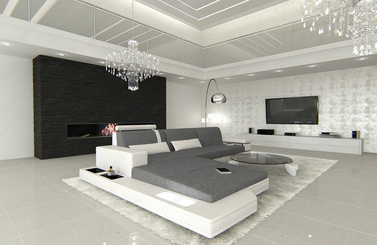 Stoffsofa Messana L-Form – Komfort & Design