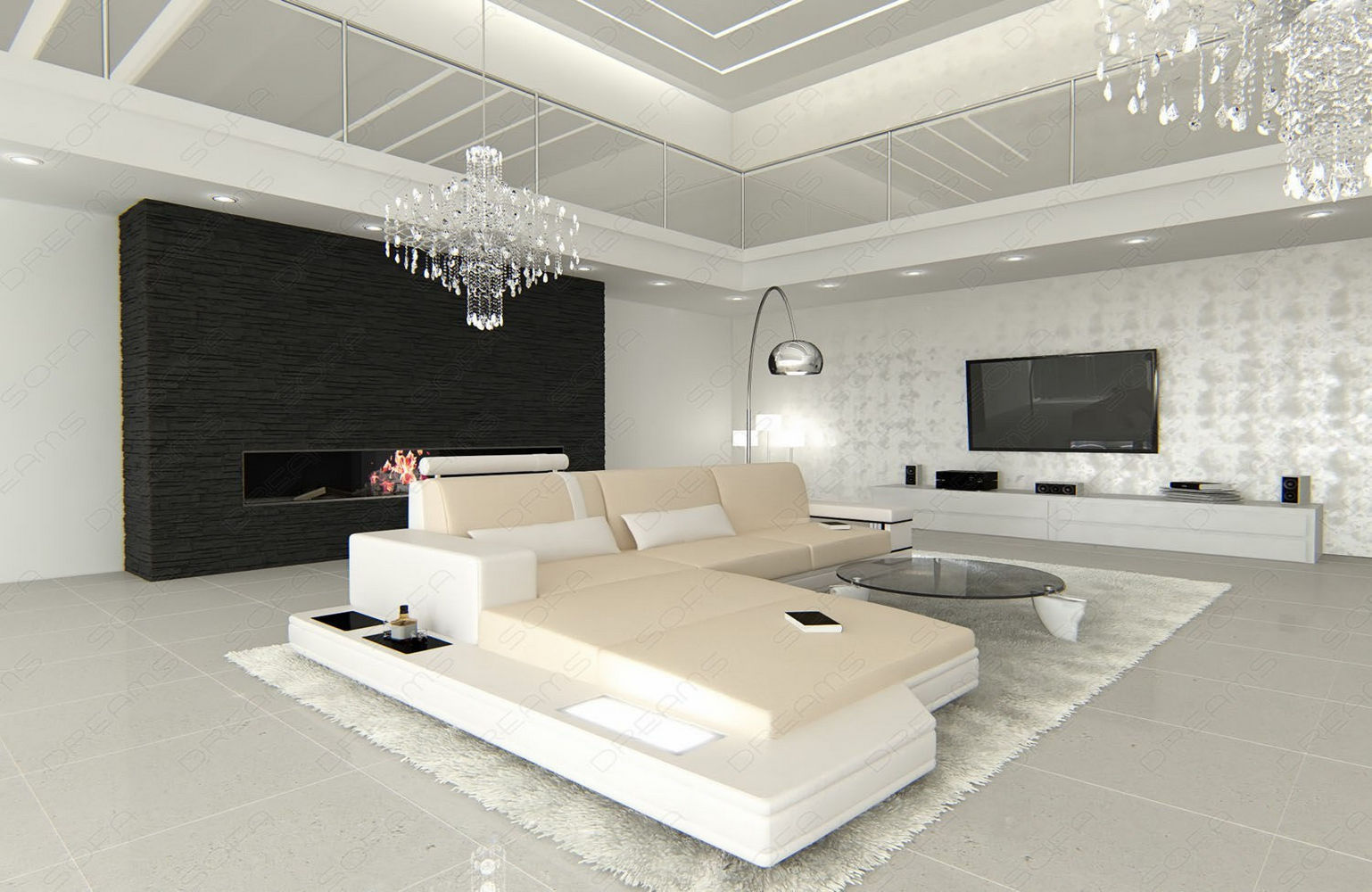 Stoffsofa Messana L-Form – Komfort & Design