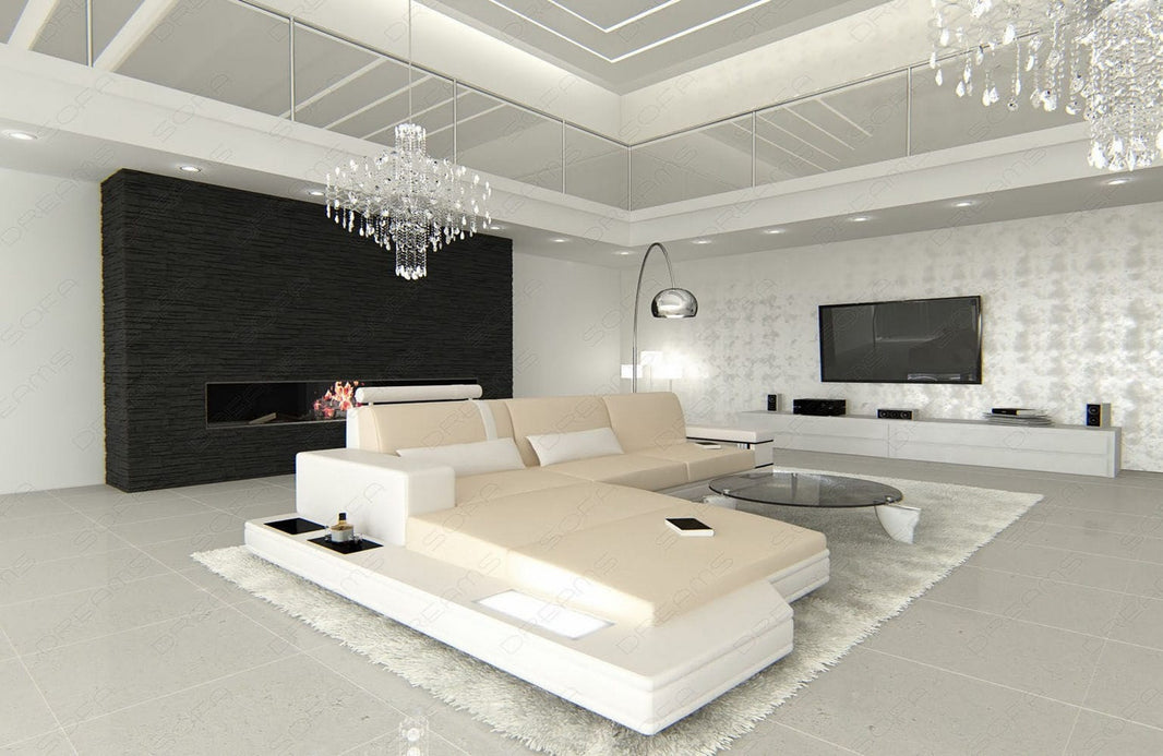 Couch Messana L-Form in Stoff
