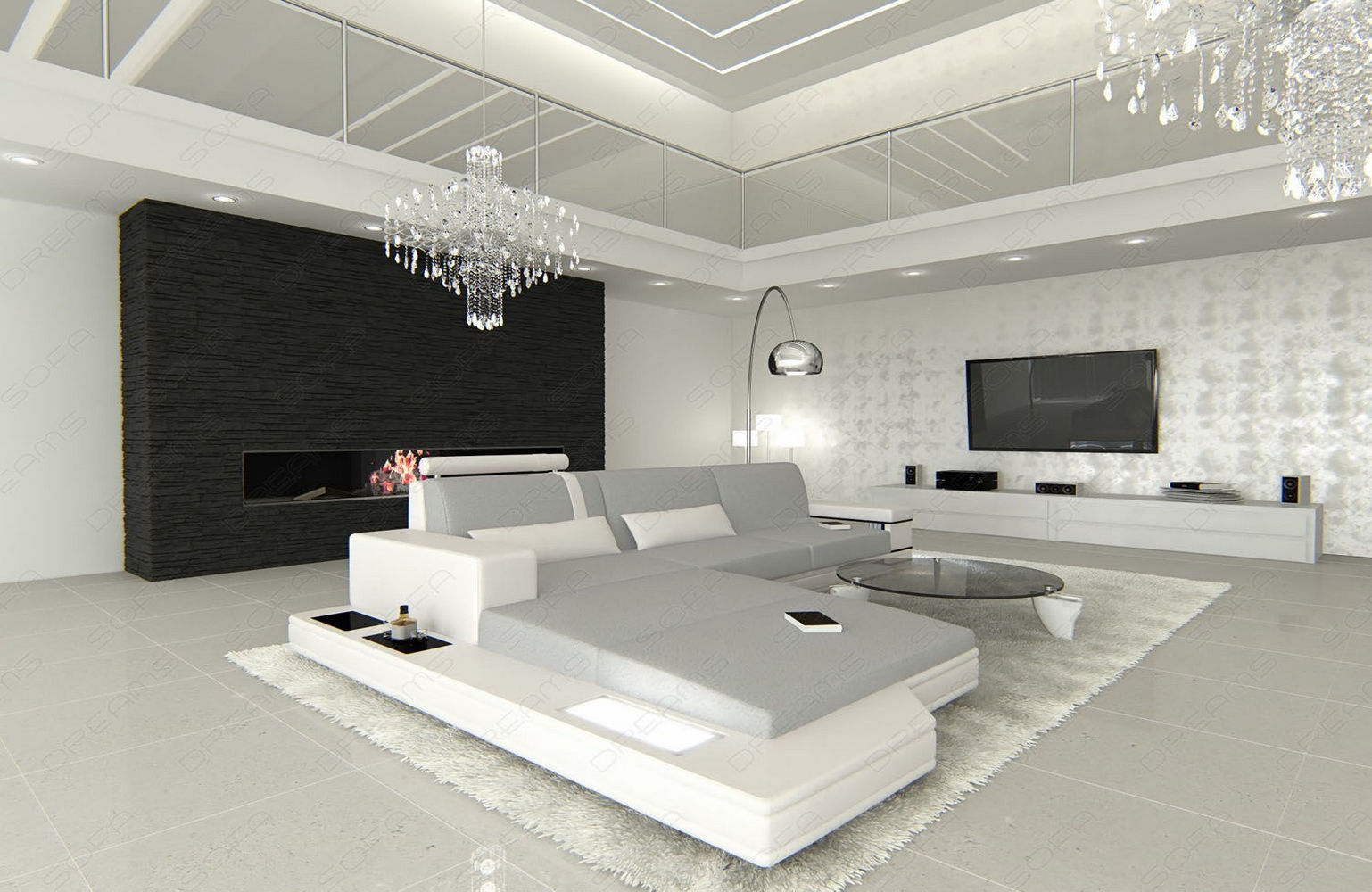 Stoffsofa Messana L-Form – Komfort & Design