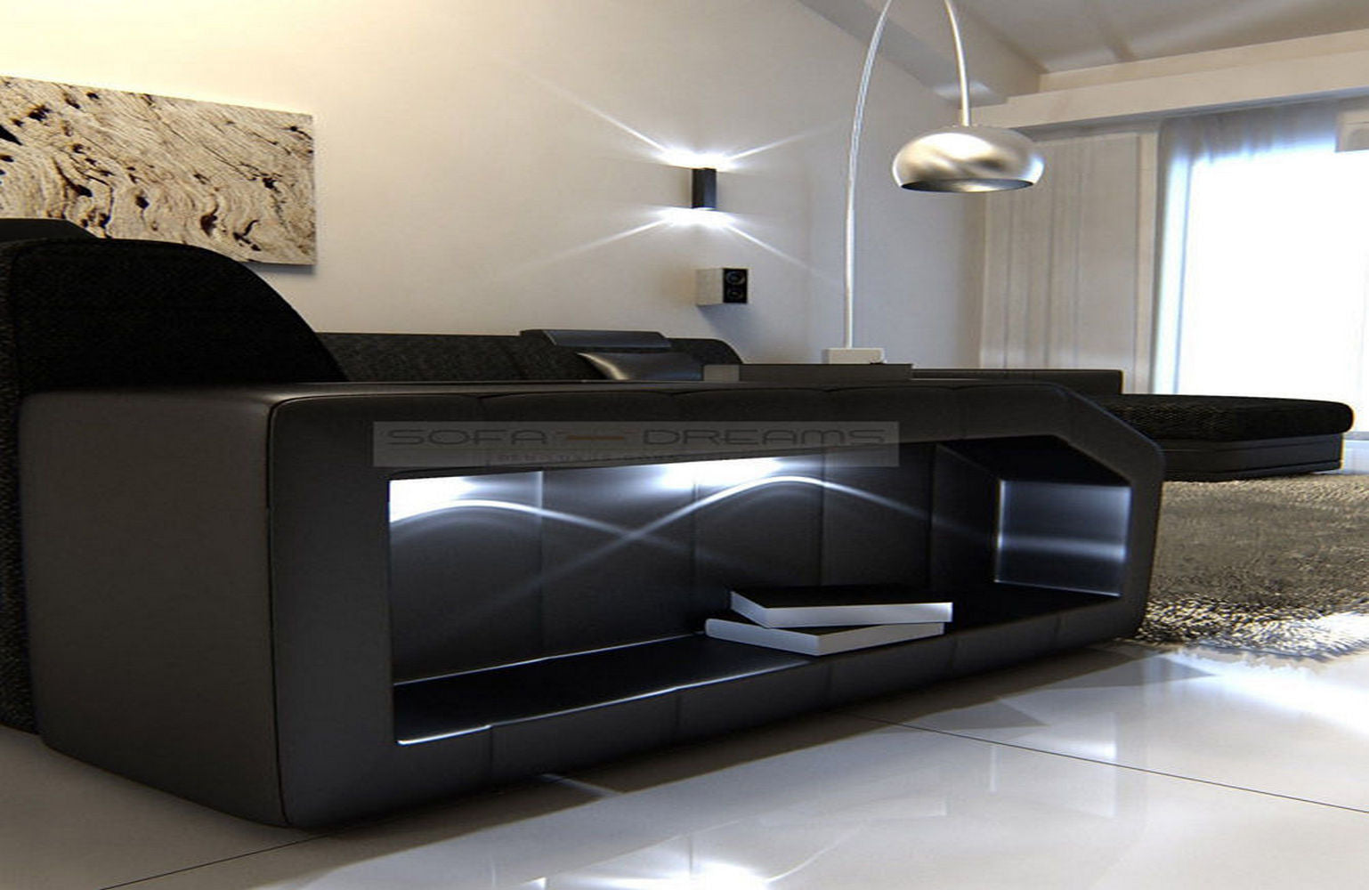 Stoff-Wohnlandschaft Materialmix Prato XXL