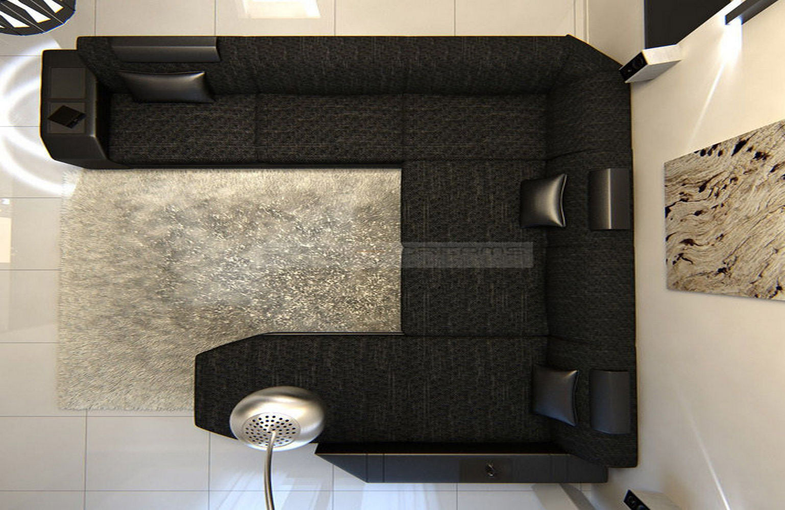 Stoff-Wohnlandschaft Materialmix Prato XXL