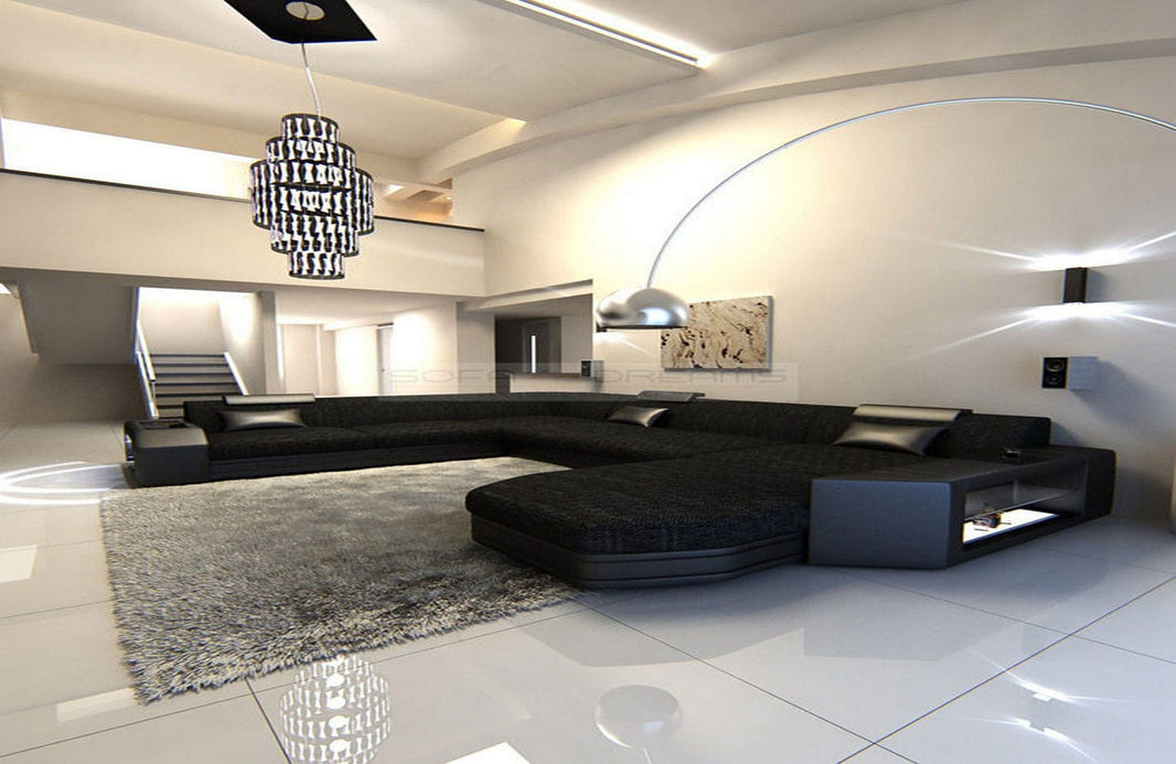 Wohnlandschaft Prato XXL U-Form in Stoff