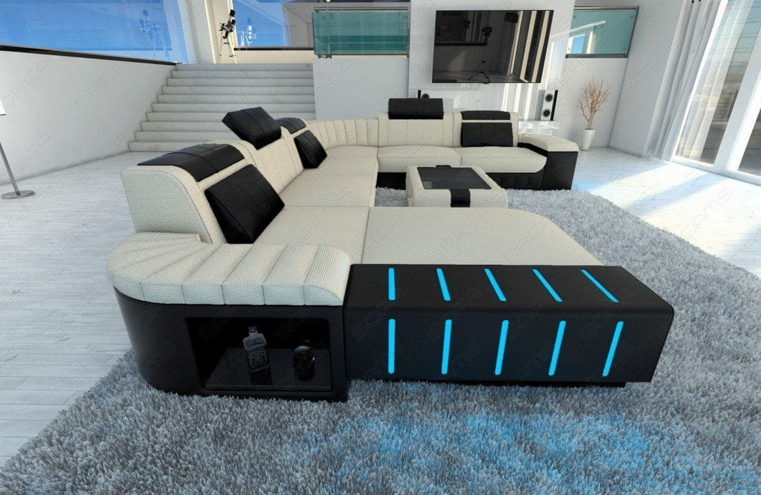 XXL Stoff Wohnlandschaft Bellagio U-Form