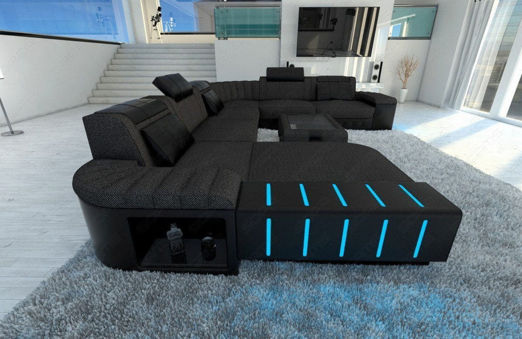 XXL Stoff Wohnlandschaft Bellagio U-Form