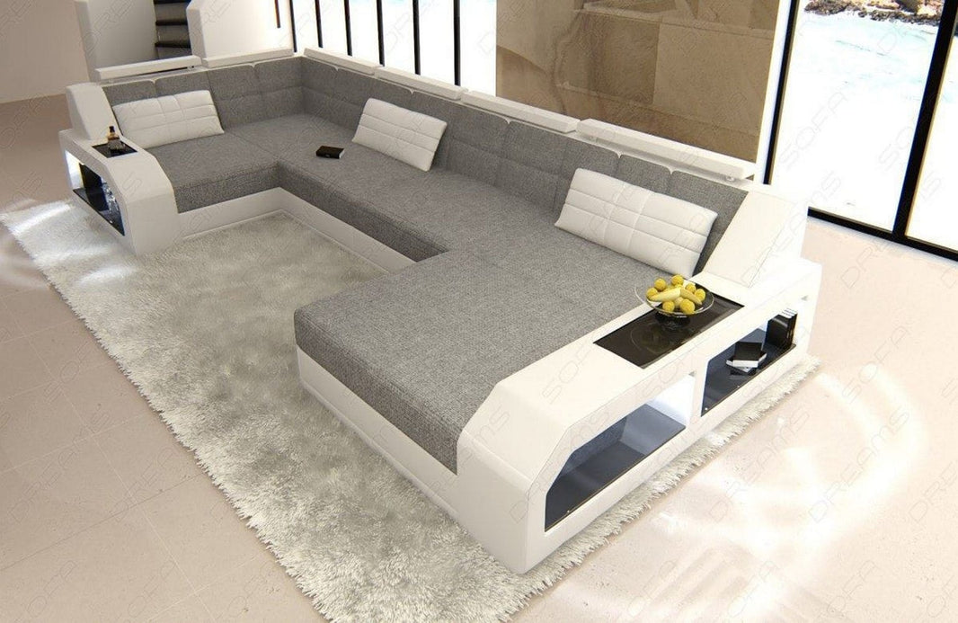 Wohnlandschaft Arezzo U-Form aus Stoff