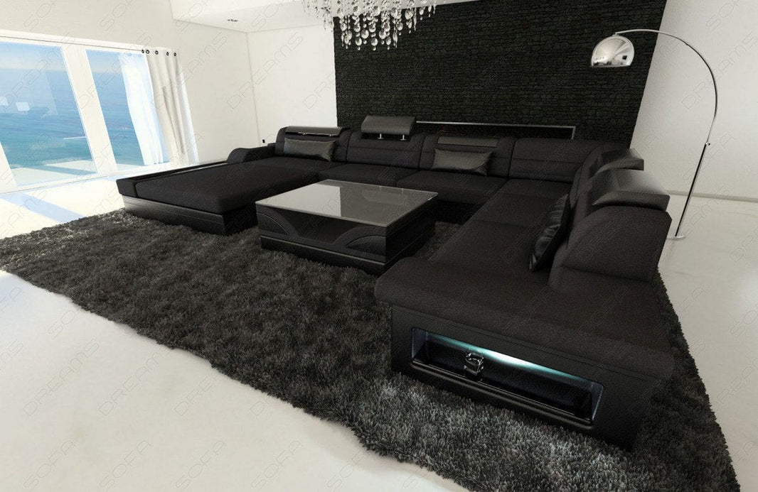 Wohnlandschaft Mezzo XXL U-Form in Stoff
