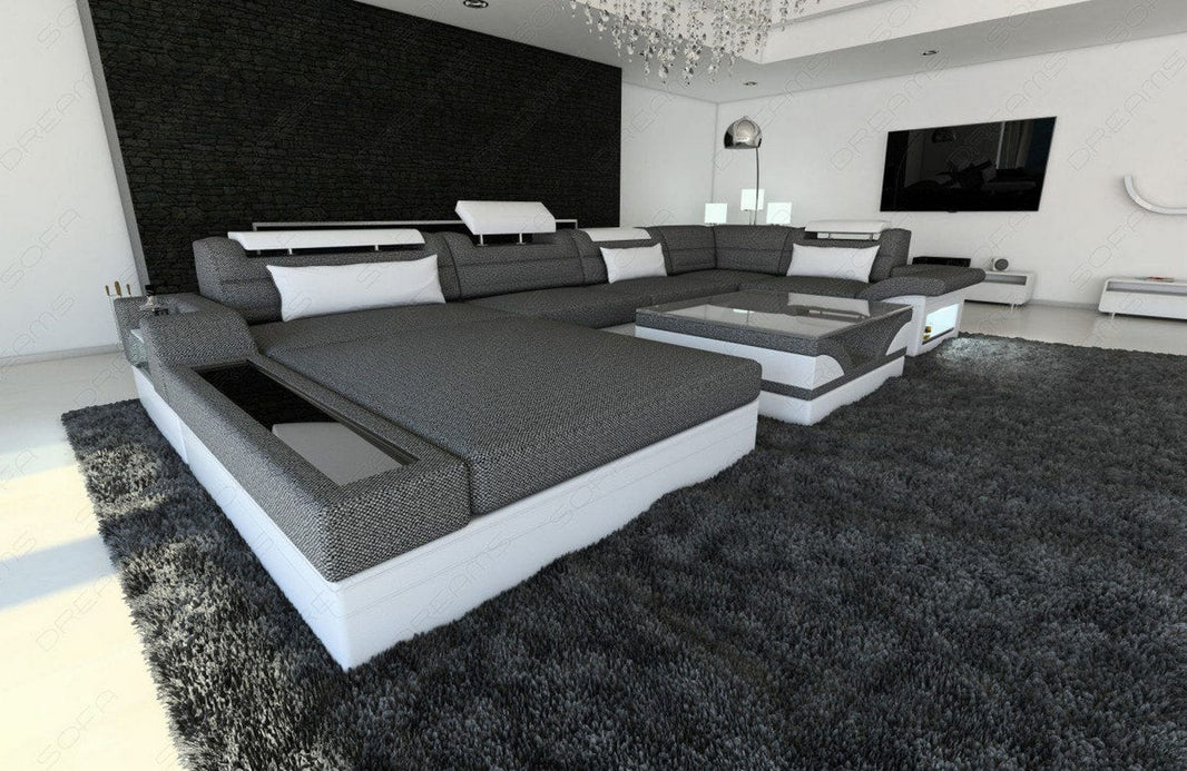 Wohnlandschaft Mezzo U-Form aus Stoff