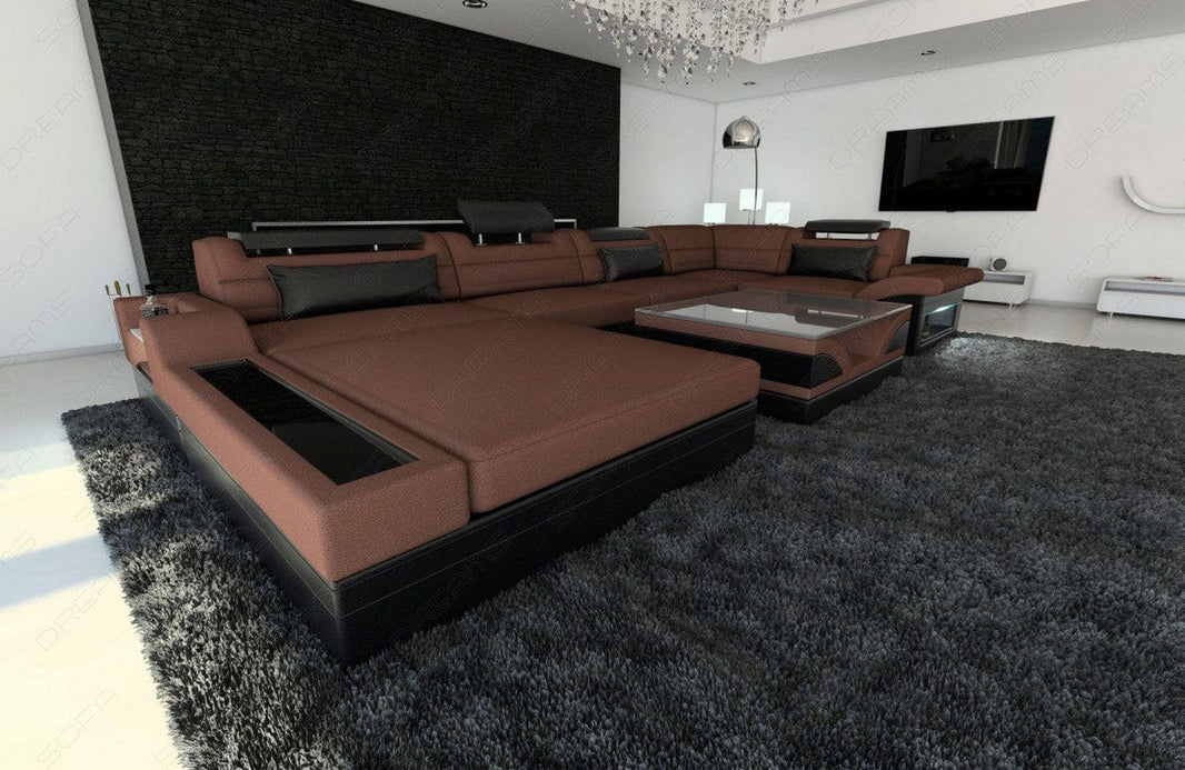 Wohnlandschaft Mezzo U-Form aus Stoff