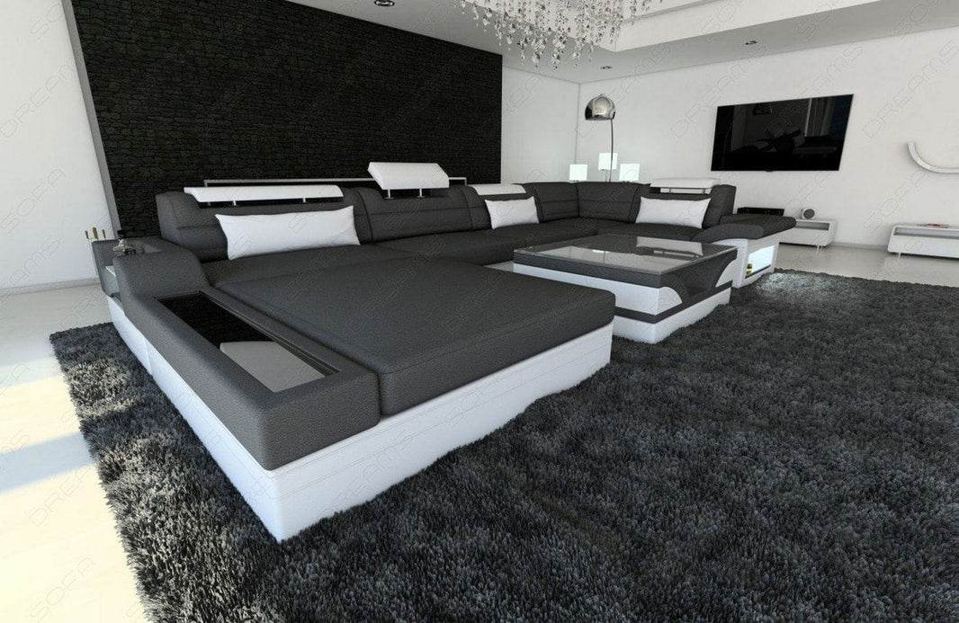 Wohnlandschaft Mezzo U-Form aus Stoff