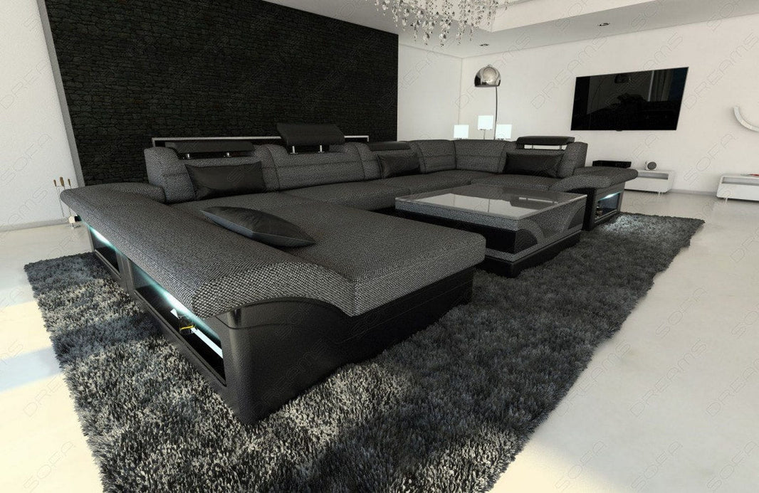 Wohnlandschaft Enzo U-Form in Stoff