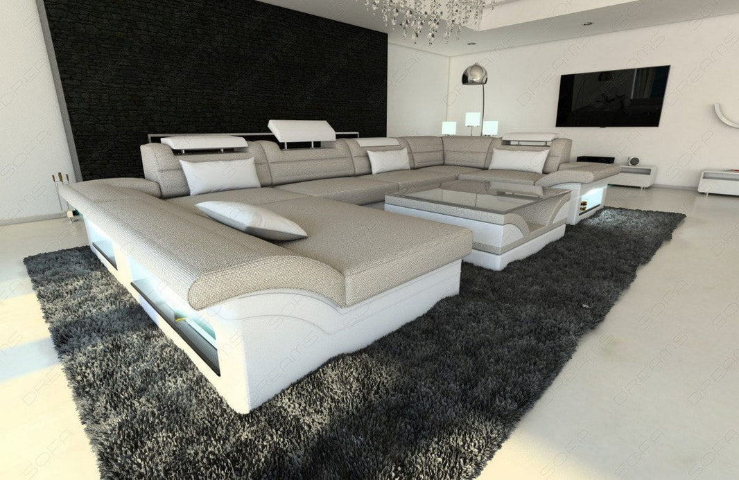 Wohnlandschaft Enzo U-Form in Stoff