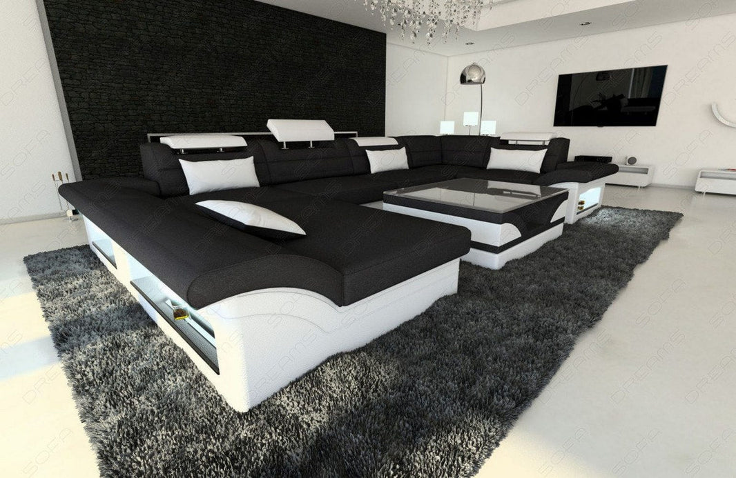 Wohnlandschaft Enzo U-Form in Stoff
