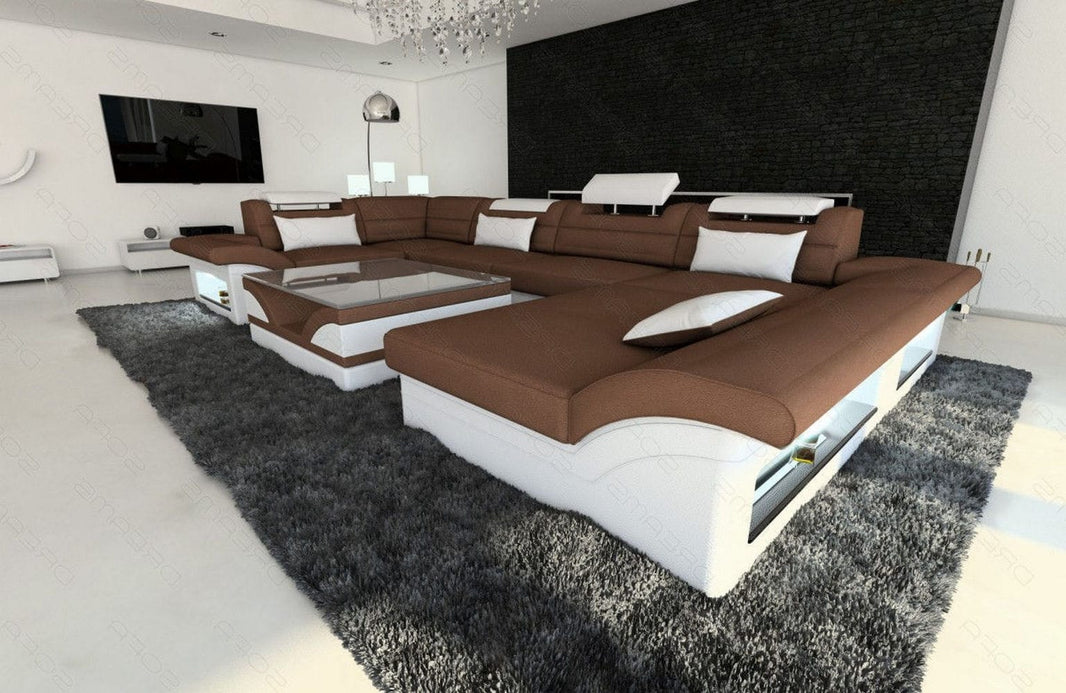 Wohnlandschaft Enzo U-Form in Stoff