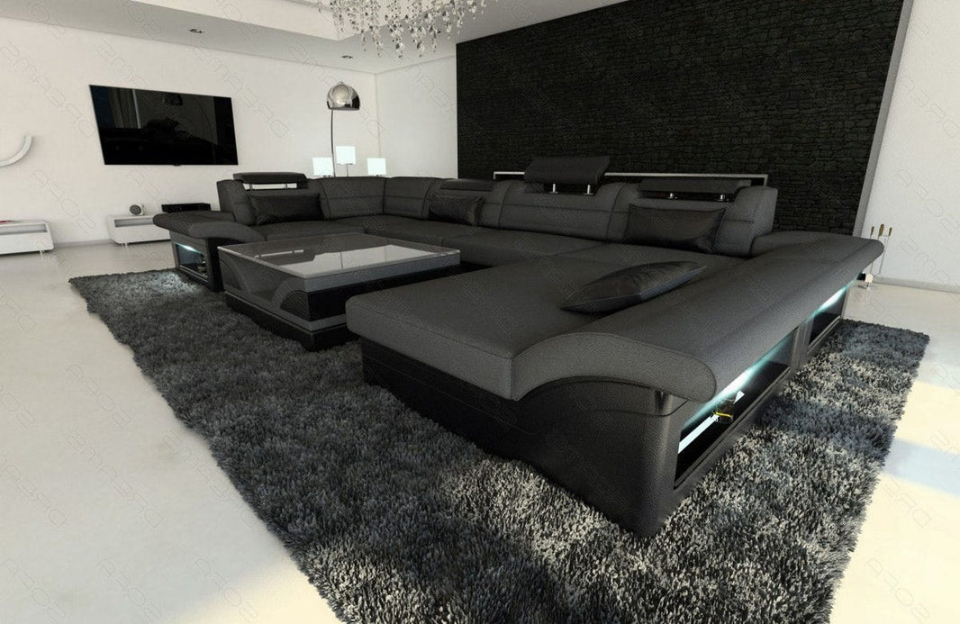 Wohnlandschaft Enzo U-Form in Stoff
