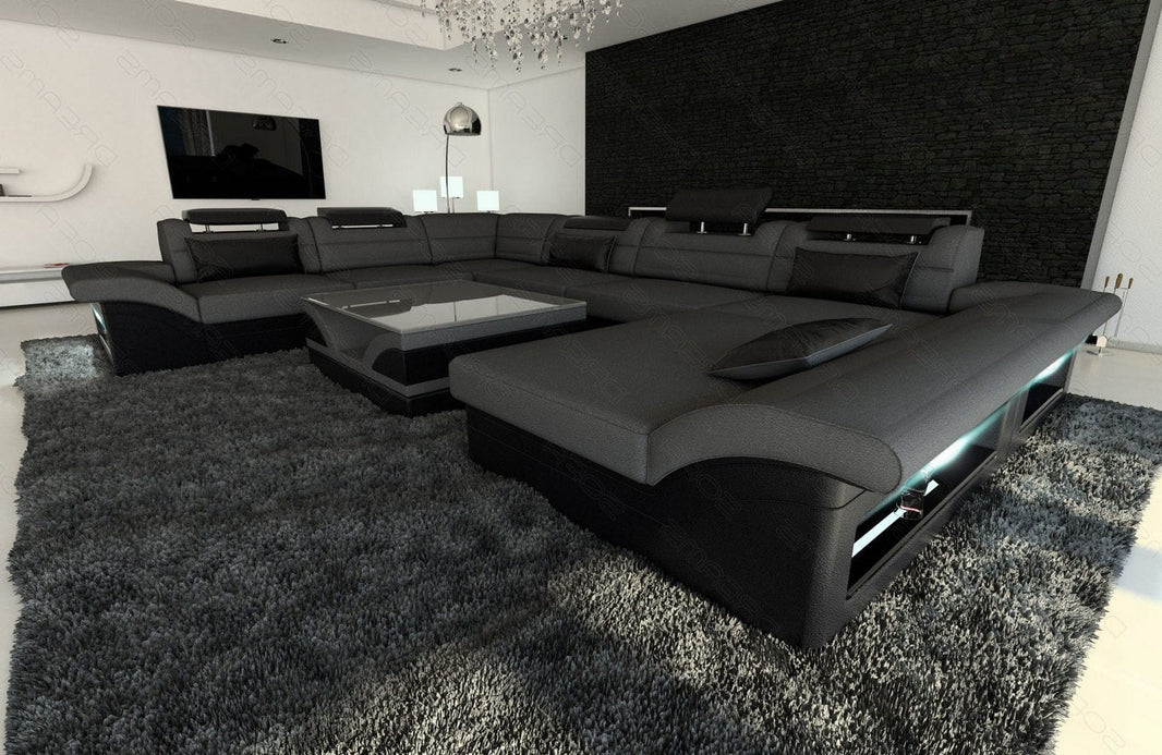 XXL Wohnlandschaft Enzo U-Form in Stoff