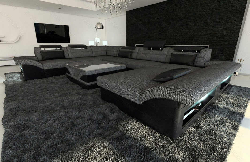 XXL Wohnlandschaft Enzo U-Form in Stoff