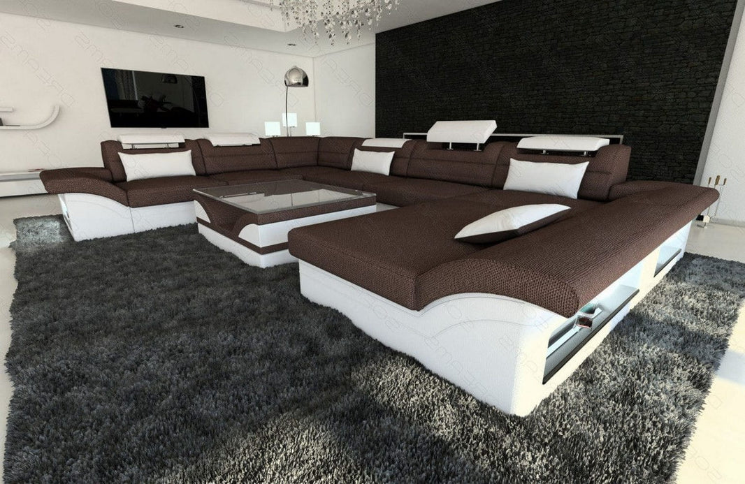 XXL Wohnlandschaft Enzo U-Form in Stoff