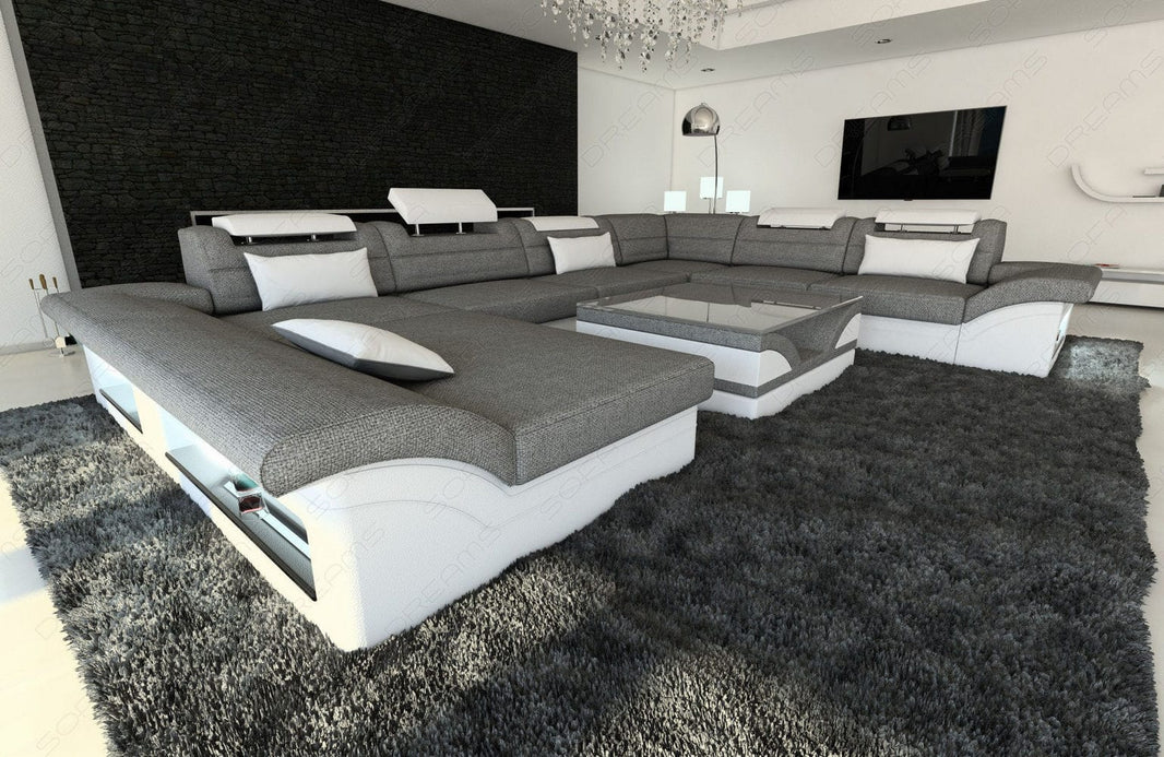 XXL Wohnlandschaft Enzo U-Form in Stoff
