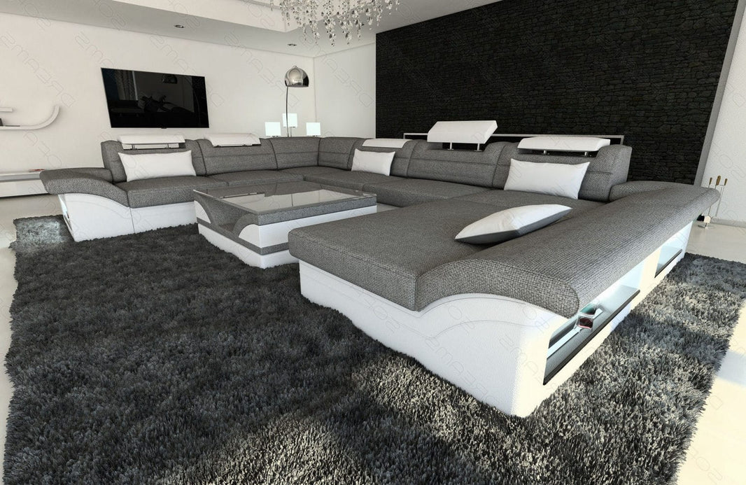 XXL Wohnlandschaft Enzo U-Form in Stoff