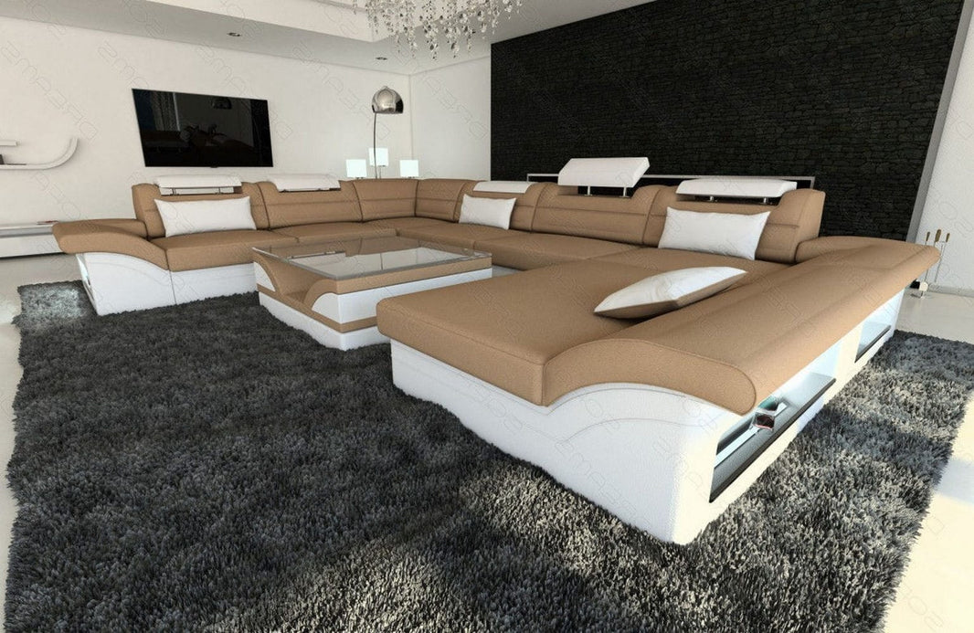 XXL Wohnlandschaft Enzo U-Form in Stoff