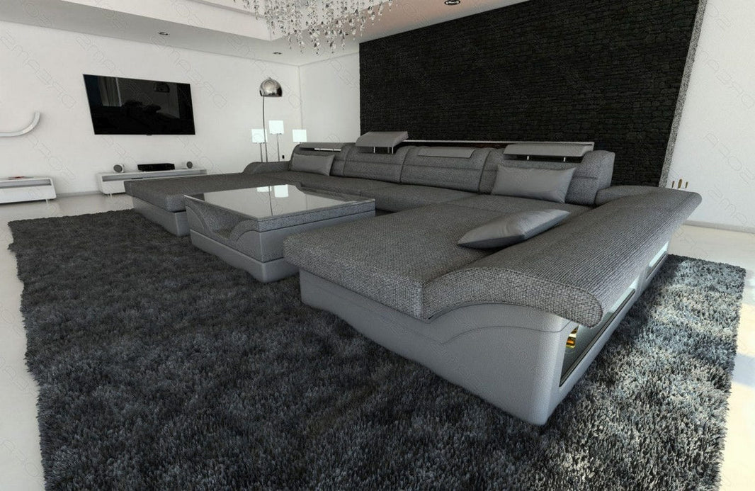 Couchlandschaft Monza U-Form in Stoff