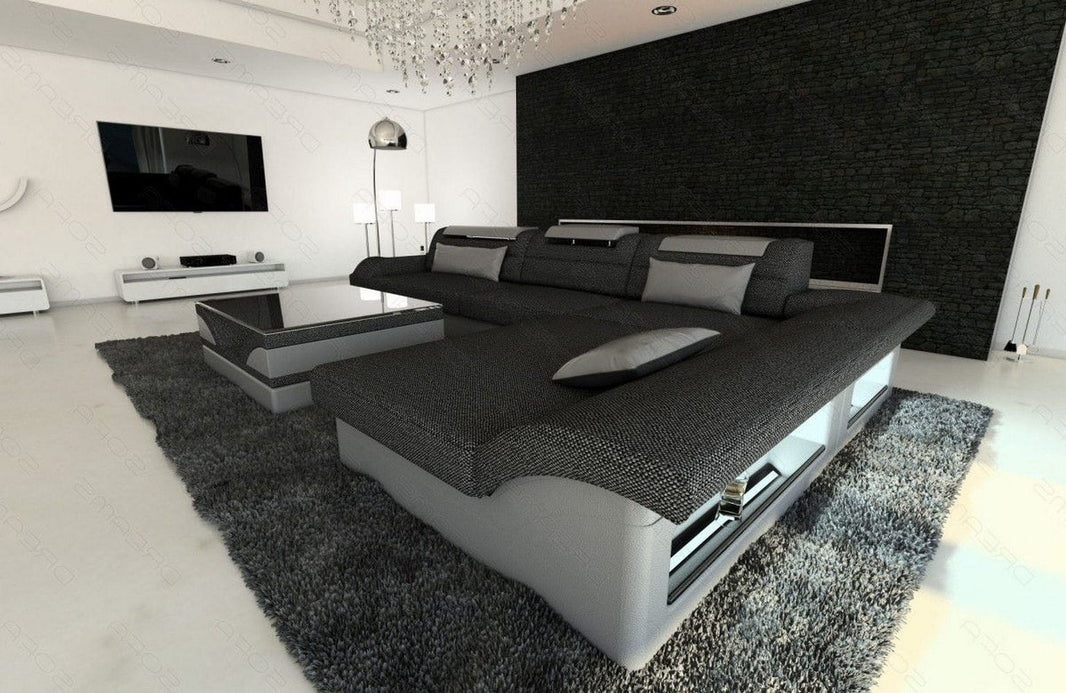 Ecksofa Monza L-Form aus Stoff