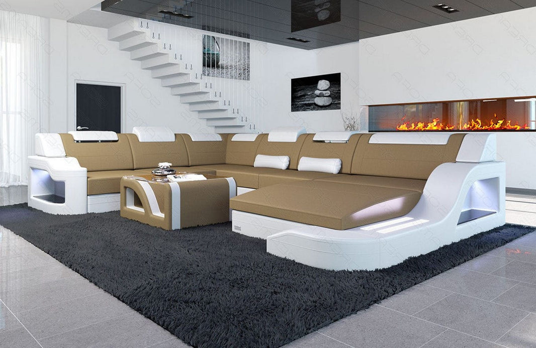 XXL Stoff Wohnlandschaft Palermo U-Form