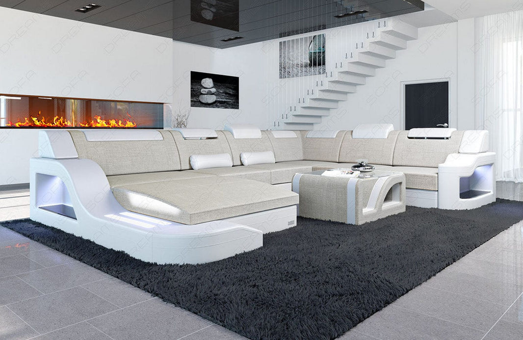 XXL Stoff Wohnlandschaft Palermo U-Form