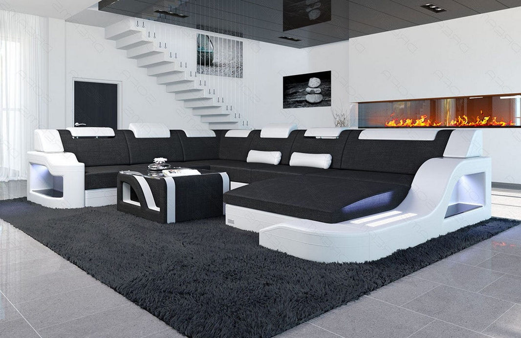 XXL Stoff Wohnlandschaft Palermo U-Form