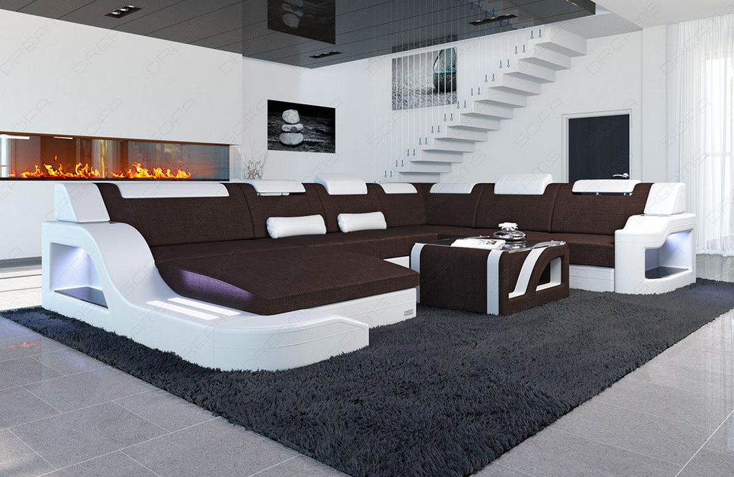 XXL Stoff Wohnlandschaft Palermo U-Form